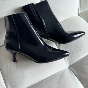 Rachel Zoe Black Faux Leather Ankle Boots